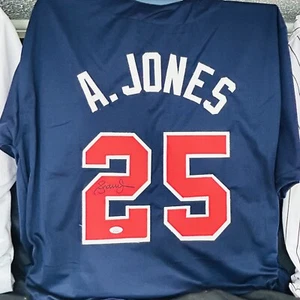 Andruw Jones #25 Autographed Signed Custom Baseball Jersey Curacao Kid JSA Blue - Picture 1 of 4