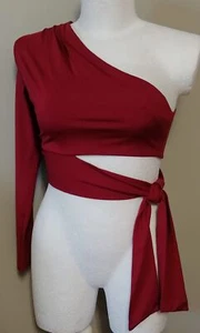 Rockgewitter Dame Bluse ein schulterfrei langarm bordeaux stretch Größe L 40 NEU - Bild 1 von 4