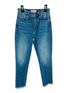 Madewell The Perfect Vintage Jean SZ 25 Medium Wash Raw Hem - Picture 1 of 10