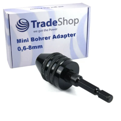 Mini Bohrer Adapter Bit Bohrfutter 0,6-8mm schlüssellos Sechskant 1/4'' HEX - Bild 1 von 4