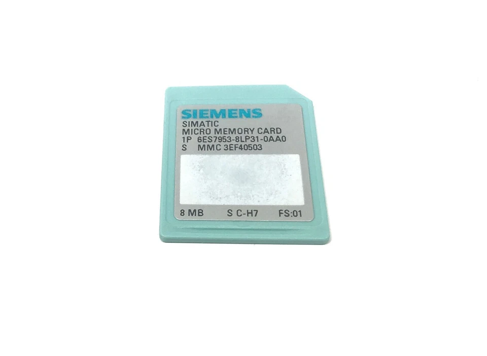 Siemens Simatic S7 Micro Memory Card 8 MByte Type: 6ES7953-8LP31-0AA0 - Image 1 of 1