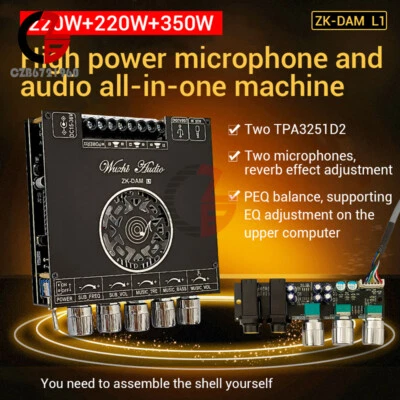 220W*2+350W Bluetooth Power Amplifier Board TPA3251D2 Support Microphone Input - image 1 of 4