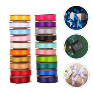 20 Rolls Polyester Belt Colorful Headdress Ribbon Flower Packaging Riband - Picture 1 of 12