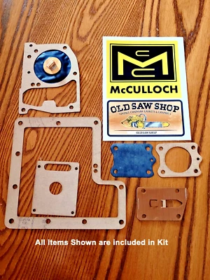 McCulloch "Mac" Super 33, 33B, 33, 35, 35A y 39 Kit de sistema de combustible de 6 piezas Foto 1 de 4