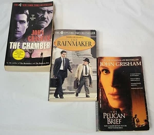 3 John Grisham Books Motion Picture Covers; Pelican Brief, Rainmaker, Chamber - Picture 1 of 5