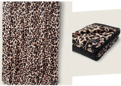 Victoria’s Secret Manta Sherpa Leopardo Rosa 60”X 72” Nueva Foto 1 de 3