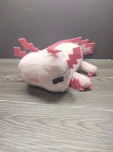 Minecraft Axolotl Mojang Caves and Cliffs Pixel Pink Plush 12" Mattel - Picture 1 of 9