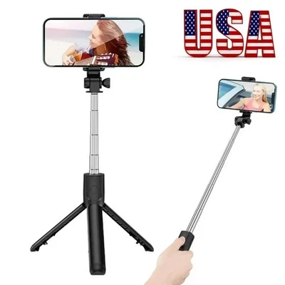 Soporte remoto para selfies palo trípode teléfono escritorio soporte de escritorio para teléfono celular negro Foto 1 de 4