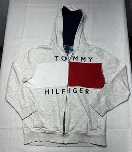 Tommy Hilfiger Boys full zip hoodie front flag spellout Size 16/18 Large - Picture 1 of 7