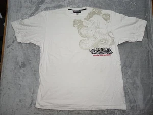 Ecko Unltd. Men's XXL White Graphic T-Shirt Cotton Rhino Roses Embroidered - Picture 1 of 12