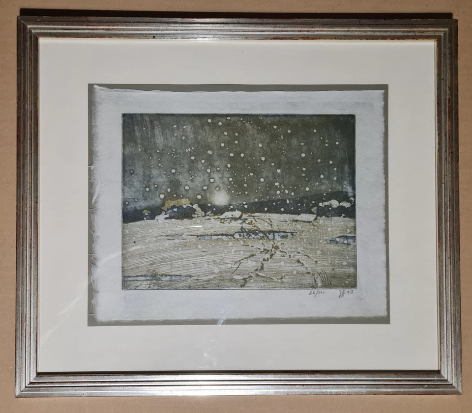 HORST JANSSEN Original Radierung handsigniert Nr. 66/100 Rahmen Schneelandschaft - Bild 1 von 4