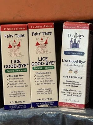 Натуральное средство для удаления вшей Fairy Tales Lice Good-Bye с гребнем из нитей упаковка 3 шт.! - Изображение 1 из 2