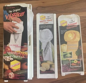 Lote de rebanadoras de gofres Julienne cortadoras de múltiples cajas originales Boerner de colección - Imagen 1 de 14