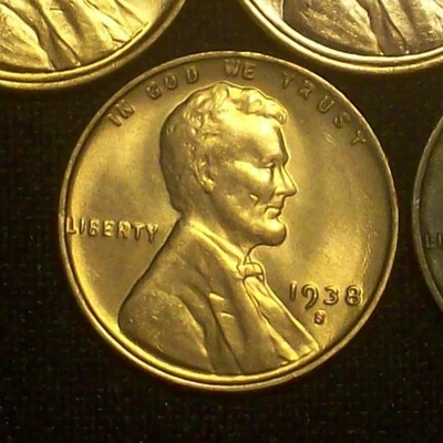 1938-S CHOICE BU - HIGH GRADE LINCOLN WHEAT CENT - VERY SOLID COIN - SEE PICS!! - Image 1 of 4