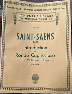 Saint-Saens Op. 28 Introduzione e Rondo Capriccioso Violino Pianoforte Spartiti - Foto 1 di 3