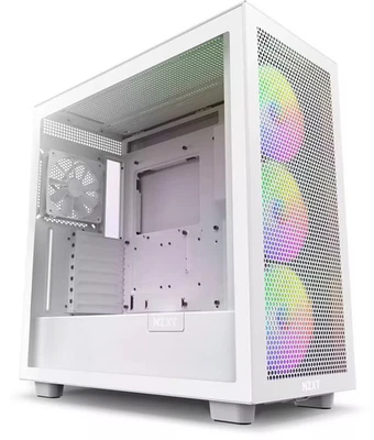 NZXT H7 Flow White RGB Midi Tower ATX Gaming Gehäuse mit Glasfenster - Bild 1 von 4