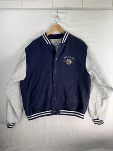 Vintage Disney Store Mickey Jacket Mens XL Navy Gray Varsity Button Up 90s 1990s - Picture 1 of 10