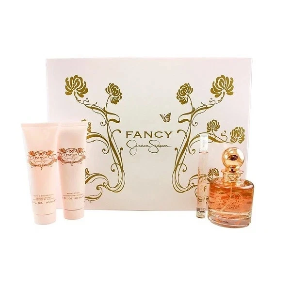 Fancy by Jessica Simpson Mujeres 4 piezas 3,4 oz y 0,34 oz EDP, 3 oz Loción y Gel de Ducha Foto 1 de 1