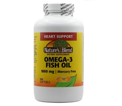 Aceite de pescado omega-3 Nature's Blend, 1000 mg 300 cápsulas blandas Foto 1 de 3