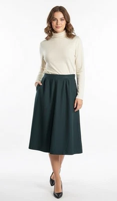 Винтажная шерстяная трапециевидная юбка миди Liz Claiborne Lord & Taylor размер 14 зеленая - Изображение 1 из 4