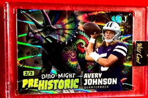 AVERY JOHNSON 2024 WILD CARD PREHISTORIC LASER # 2/3 KANSAS STATE WILDCATS - Bild 1 von 3