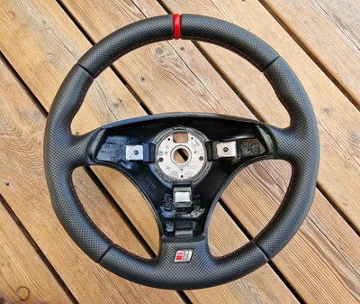 NEU LEDER Audi A4 S4 B5 80 A6 S6 4B A8 S8 D2 S-line Lenkrad gelocht - Bild 1 von 4
