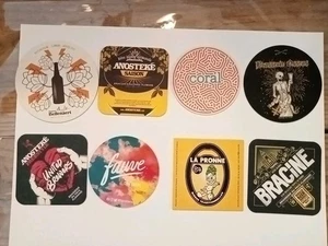 *L04* / 8 SB FRANCAIS NEUFS / beercoaster Bierdeckel Viltje - Picture 1 of 2