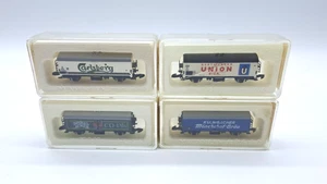 Märklin Mini Club escala Z 1:220 lote de 4 vagones frigoríficos vagones de cerveza en embalaje original - Imagen 1 de 3