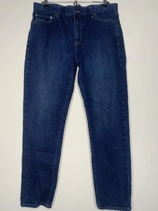 Pantalones de mezclilla Banana Republic para hombre 34x30 calce ajustado pierna recta lavado oscuro azul índigo - Imagen 1 de 18