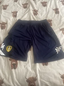 Leeds United Football Shorts Player Issue XL Blue Kappa Training - Picture 1 of 6