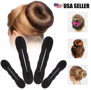 4Pcs Hair Donut Bun Maker Magic Styling French Chignon Ballet Sock Updo DIY Tool - Picture 1 of 11