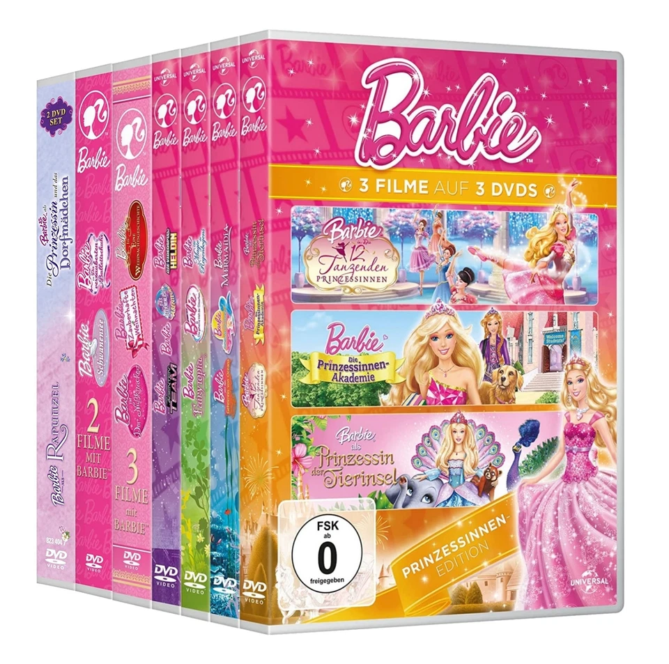 Barbie - 19-Filme-Set (u.a. als Rapunzel / Fairytopia) # 19-DVD-SET-NEU - Imagen 1 de 4