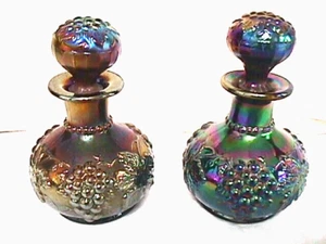 "PERFUME" "Grape & Cable" LEFT ONE Amethyst Carnival Glass By: DUGAN DIAMOND - Picture 1 of 10