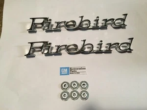71-81 NEW GM FIREBIRD FENDER SCRIPT EMBLEMS 71 72 73 74 75 76 Formula Trans Am - Bild 1 von 2