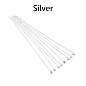 Silver Ball Head Pins 200pcs - 16-50mm - Jewellery Headpins Gauge 25 - Picture 1 of 1