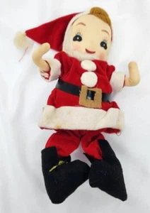 Vtg Christmas Doll Elf - 1960s - Mid Century - Velour outfit - 8 1/2" - Bild 1 von 3