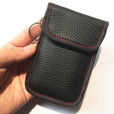 1 X Car Key Signal Blocker Case Safety Cage Fob Pouch Leather RFID Blocking Bag