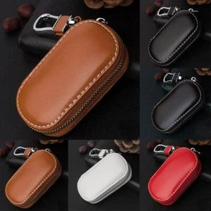 Car Remote Key Case Bag Holder Zipper Pouch Keychain Leather GOOD - Picture 1 of 13