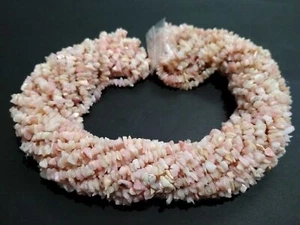 1-5 Strand Natural Pink Opal Chips Nuggets Smooth 4-6mm Pink Opal Beads 34"inch - Picture 1 of 3