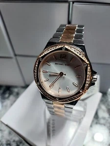 MICHAEL KORS Lennox Quartz Crystal White Dial Two-tone Ladies Watch MK6989 - Picture 1 of 5