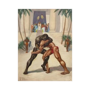 George Quaintance Wrestler Matte Poster Gay Physique Pictorial - Picture 1 of 7