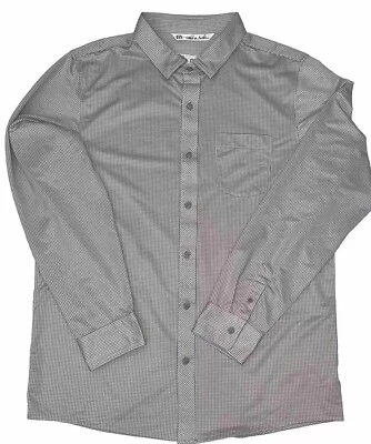 Travis Mathew Shirt Button Up Men XL Beige Checkered Long Sleeve Preppy Casual - Image 1 of 4