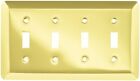 126530 Plated Brass Stamped Quad Switch Cover Plate