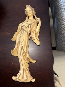 Ivorine Chinese Musician Goddess Fairy Figurine Statue 4"Dia x 11.5" Resin - Picture 1 of 2