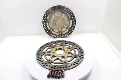 01 KAWASAKI NINJA ZX6R ZX600J OEM FRONT LEFT RIGHT BRAKE ROTORS DISCS - Image 1 of 4