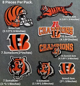 Cincinnat Bangals 8Pcs/Set🏈Football Sport LOGO PATCH,IRON,SEW ON FABRIC - Picture 1 of 5