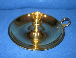 BALDWIN BRASS 6"  CHAMBERSTICK CANDLE HOLDER ,WITH HANDLE  # 474Z - Picture 1 of 8