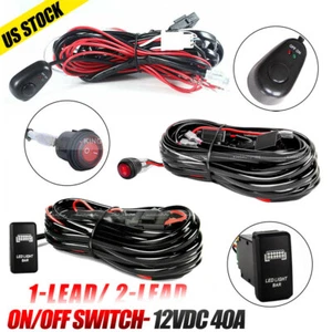 Wiring Harness Kit 12V ON/OFF Rock Switch Relay Loom For LED Work Light Bar Pods - Picture 1 of 16