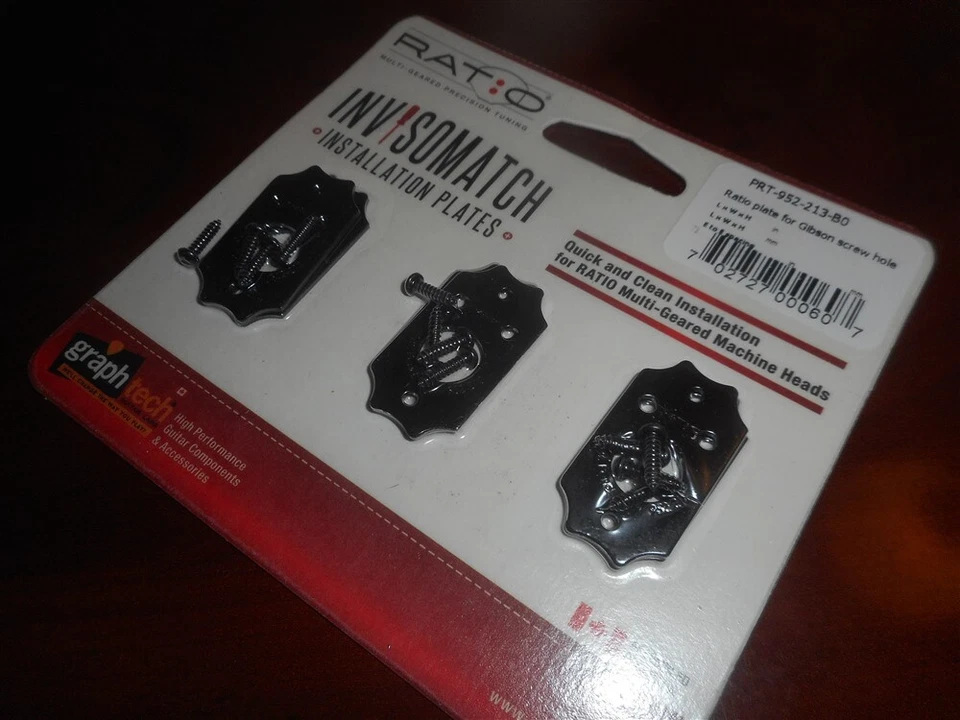 NEW - Graph Tech Ratio Invisomatch Plates (6) For Gibson Screw Holes - BLACK - Image 1 of 1