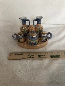 Vintage Lusterware Condiment Tray Set, 9 pieces - Picture 1 of 11